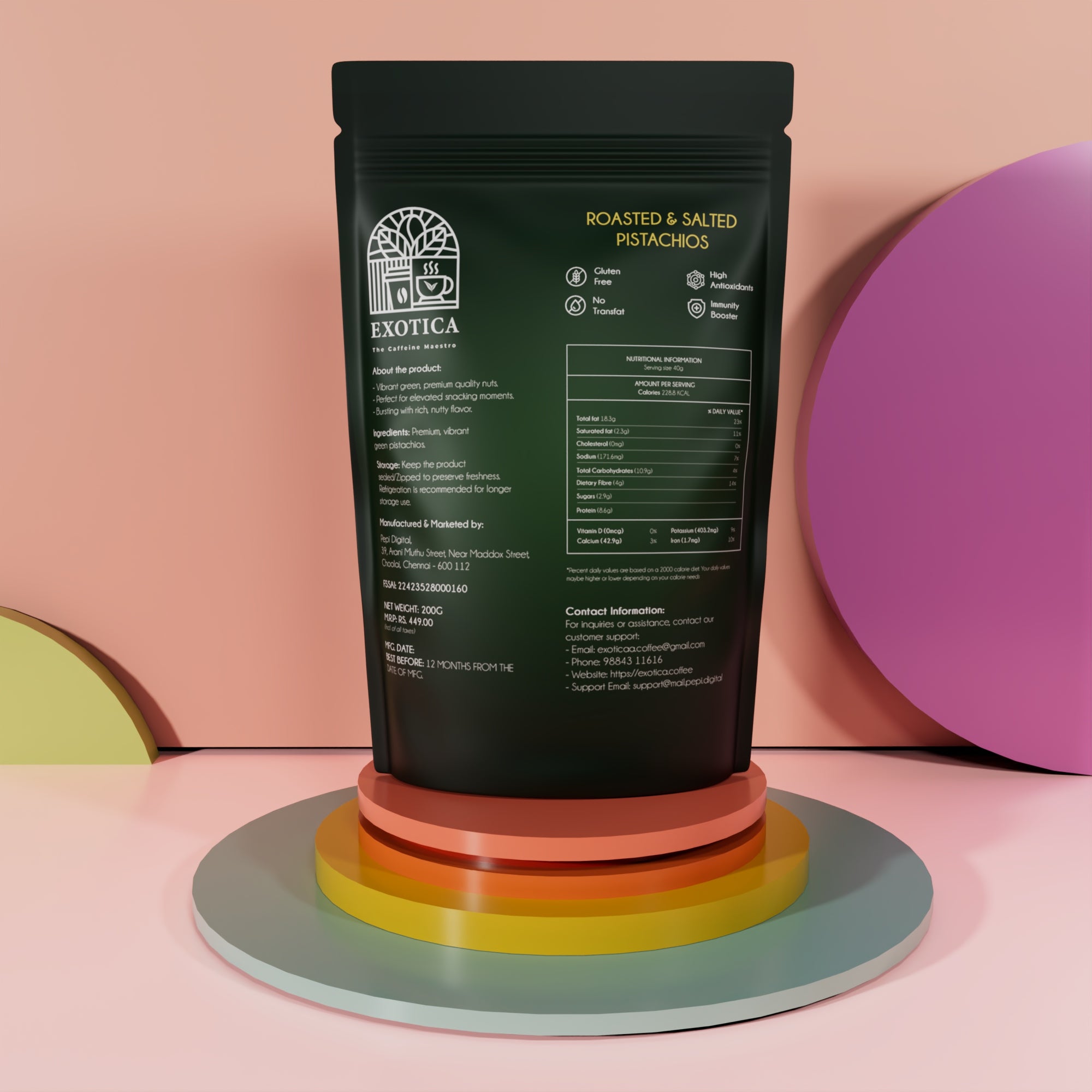 Exotica Dry Roasted Pistachios (200g)