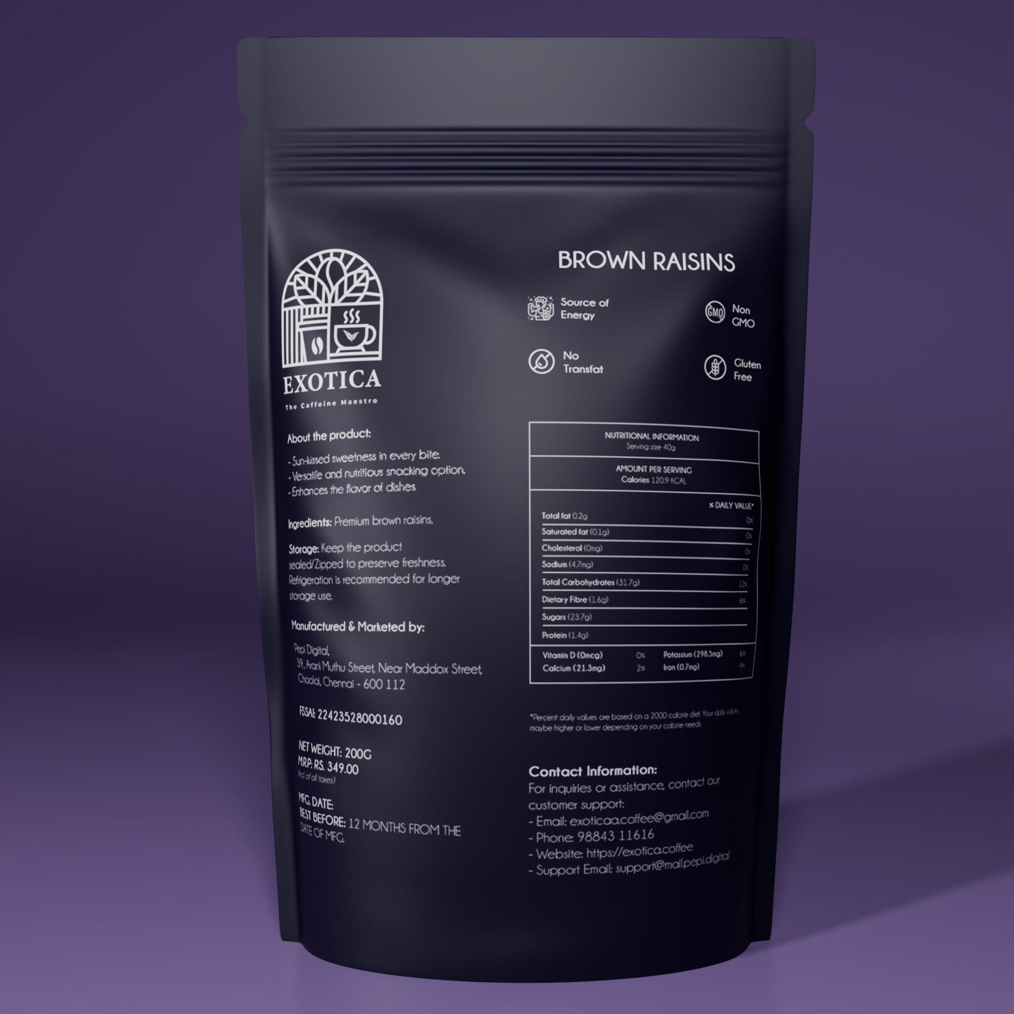 Exotica Brown Raisins (200g)