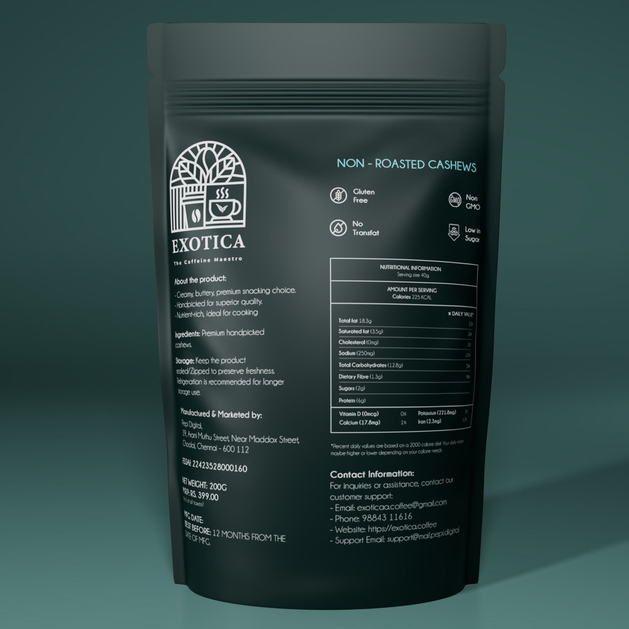 Exotica Raw Cashews (200g)