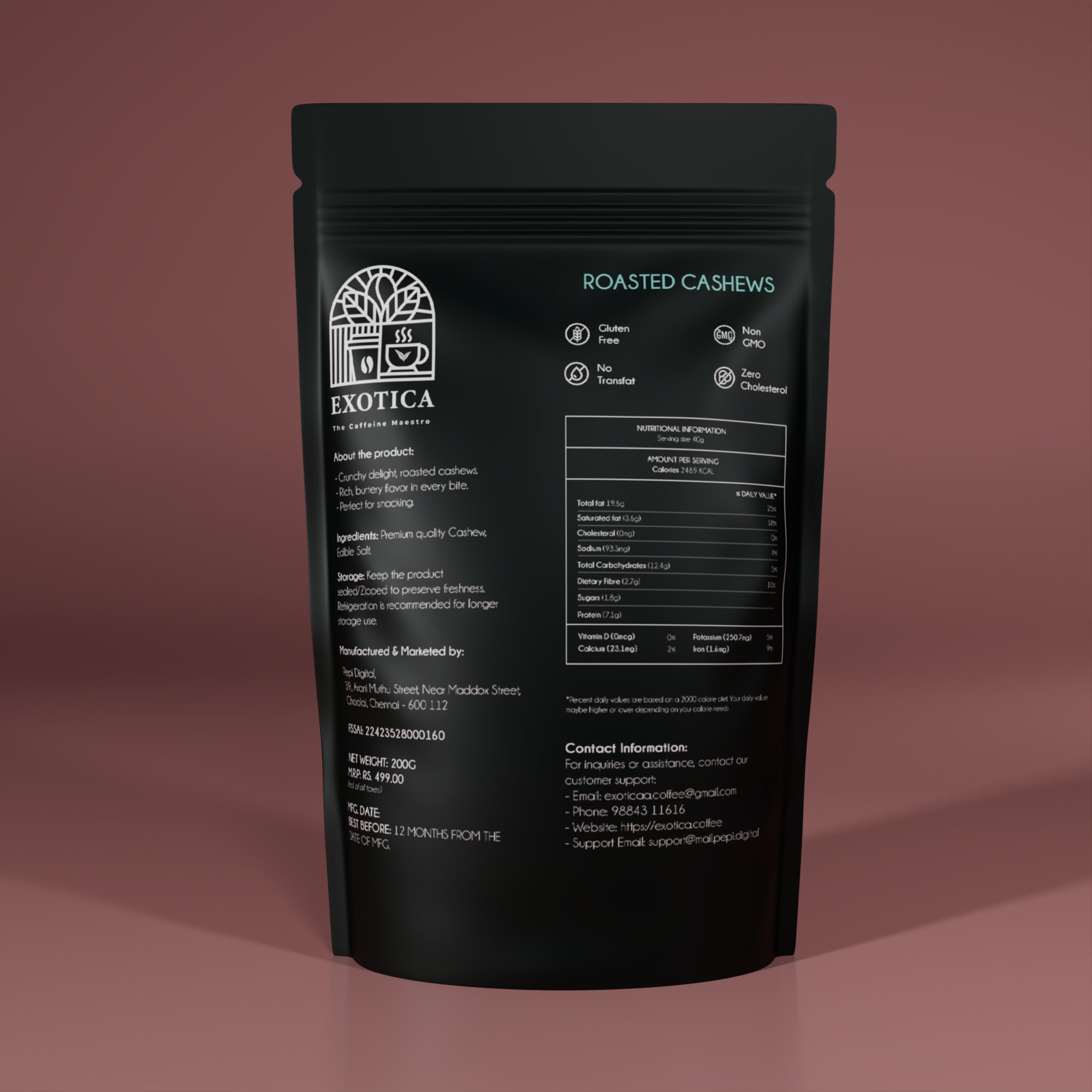 Exotica Roasted Cashews (200g)